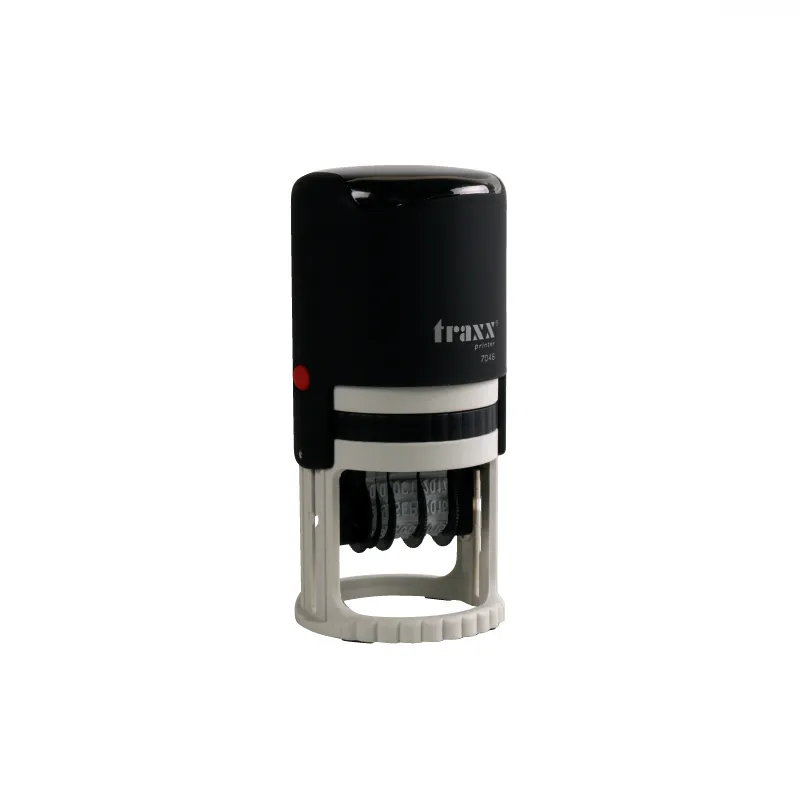 SELLO AUTOM FECHA+TEXTO 45MM BICOLOR TRAXX — Traxx