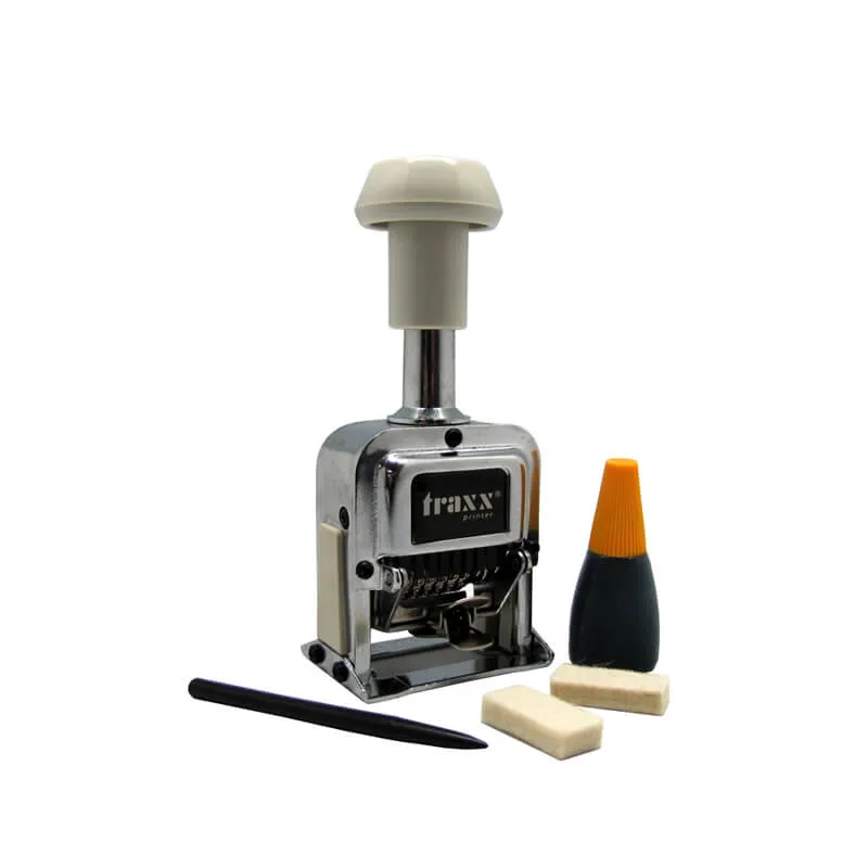 SELLO NUMERADOR AUTOM 6 DIG 5MM NEGRA TRAXX — Traxx