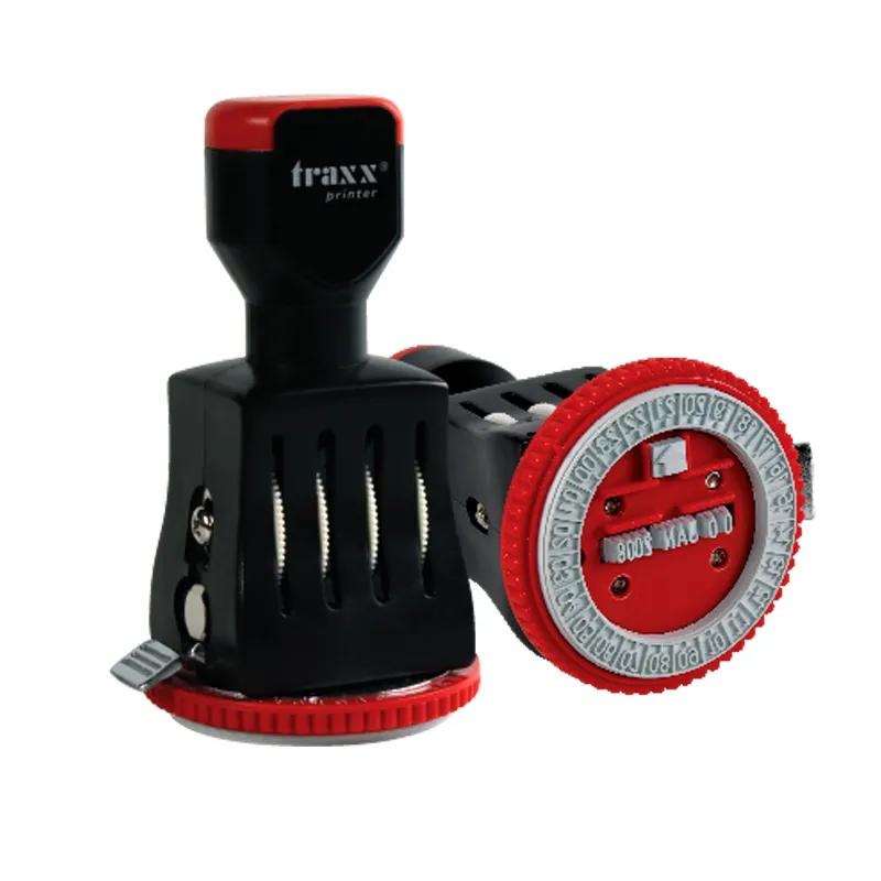 SELLO MANUAL FECHA+TEXTO+HORA 3MM NEGRA TRAXX — Traxx