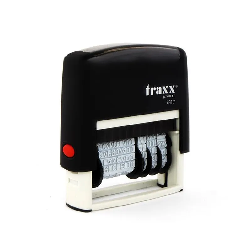 SELLO AUTOM FECHA + 12 LEYENDAS 4MM NEGRA TRAXX — Traxx