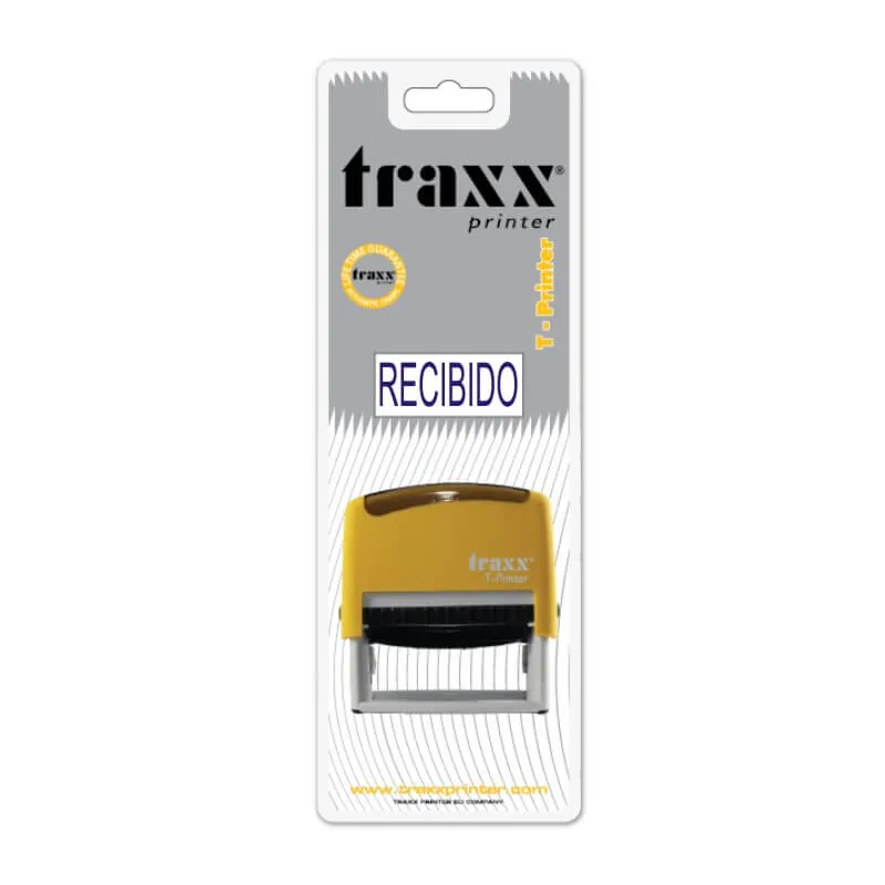 SELLO AUTOM 38X14MM AZUL RECIBIDO TRAXX — Traxx