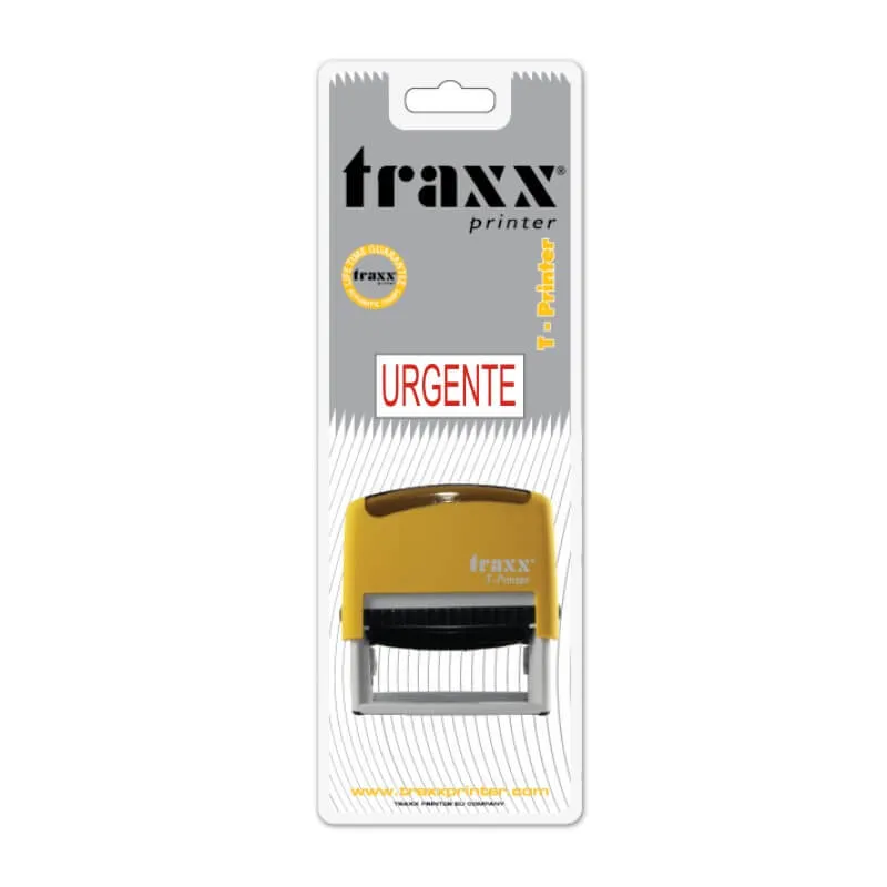 SELLO AUTOM 38X14MM ROJA URGENTE TRAXX — Traxx