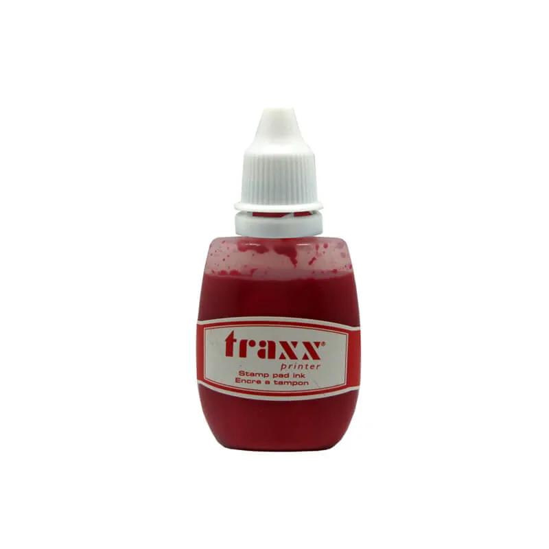 TINTA ALMOHADILLAS Y TAMPONES 28ML ROJO TRAXX — Traxx