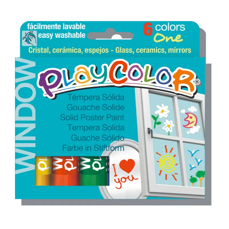 TEMPERA SOLIDA VIDRIO 6 COLOR PLAYCOLOR — Instant