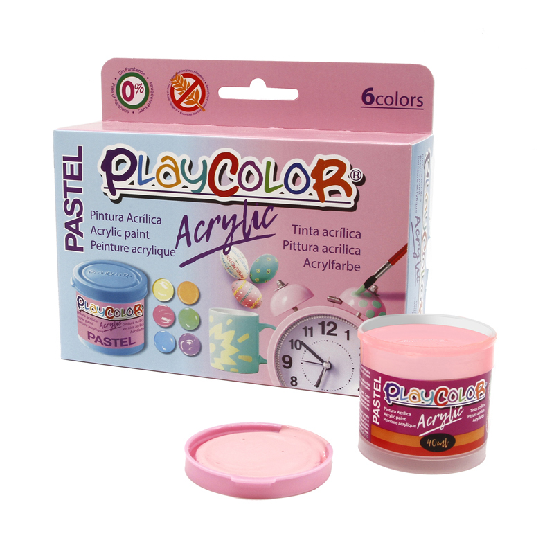 PINTURA ACRILICA PASTEL 6 COLOR 40ML PLAYCOLOR — Instant
