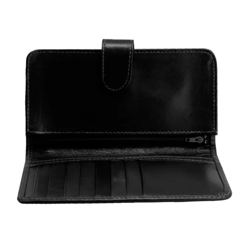 CHEQUERA CON BROCHE Y CIERRE AGRESTE DB NEGRO — Dommo Burano