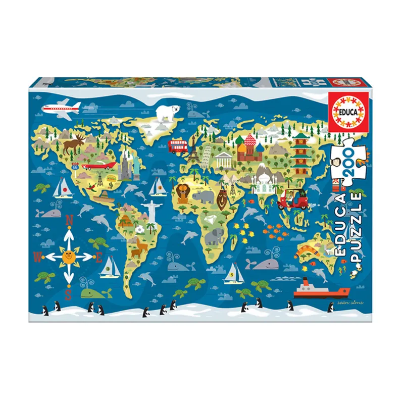 Imagen de PUZZLE 200 40x28cm MAPAMUNDI SEAN SIMS FSC