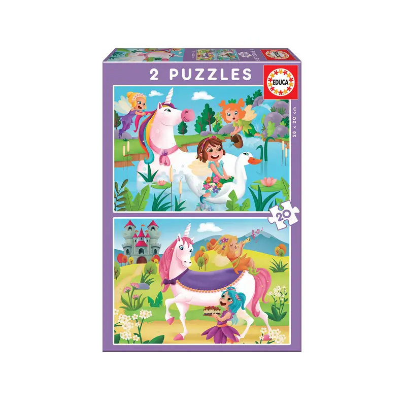 PUZZLE 2X20 PCS, UNICORNIOS+HADAS — Educa Borras