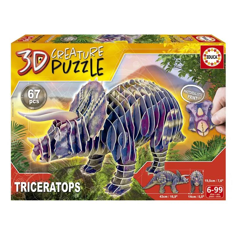 PUZZLE 3D TRICERATOPS — Educa Borras