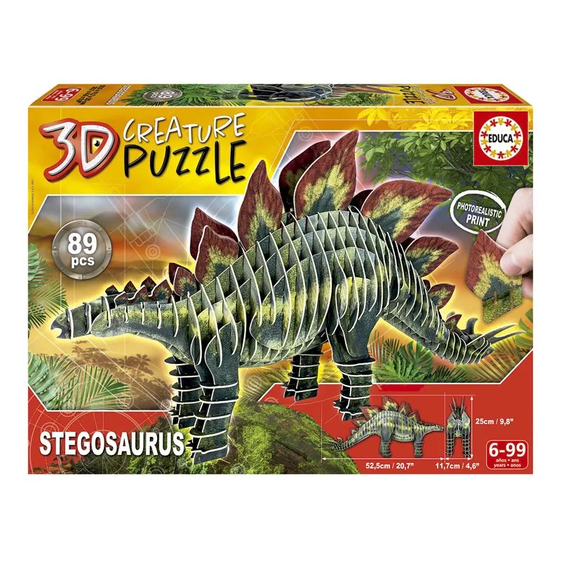 PUZZLE STEGOSAURUS 3D CREATURE — Educa Borras