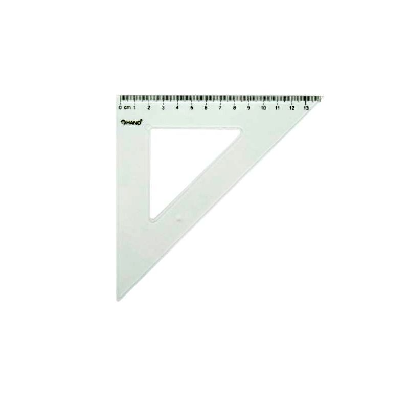 ESCUADRA HAND PLASTICO, 14 CM, 45° — Genérico
